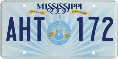 MS license plate AHT172