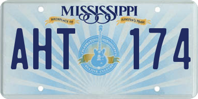 MS license plate AHT174