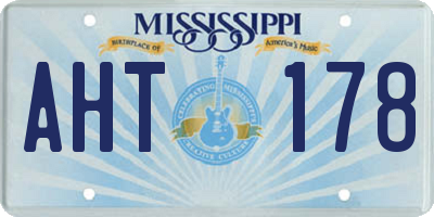 MS license plate AHT178