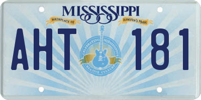 MS license plate AHT181