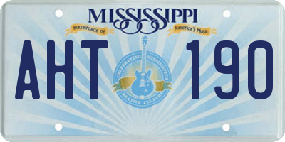 MS license plate AHT190