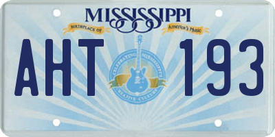 MS license plate AHT193
