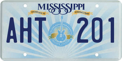 MS license plate AHT201
