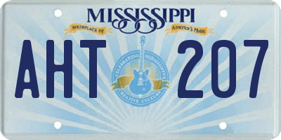 MS license plate AHT207