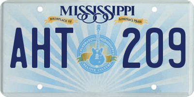 MS license plate AHT209