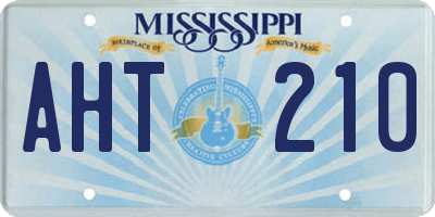 MS license plate AHT210
