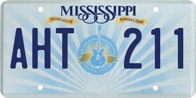 MS license plate AHT211