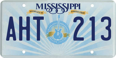 MS license plate AHT213