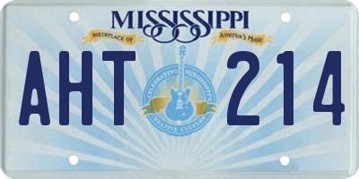 MS license plate AHT214