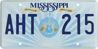 MS license plate AHT215