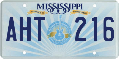MS license plate AHT216
