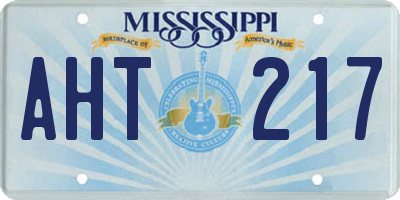 MS license plate AHT217