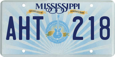 MS license plate AHT218