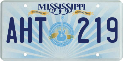 MS license plate AHT219