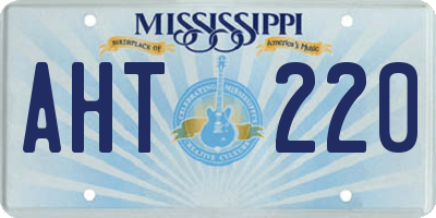 MS license plate AHT220