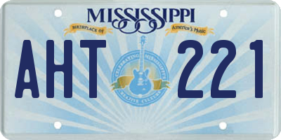 MS license plate AHT221