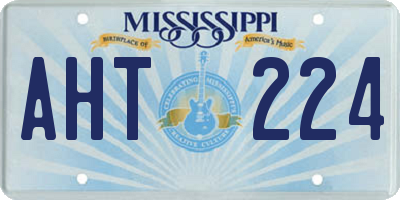 MS license plate AHT224