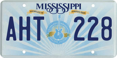 MS license plate AHT228