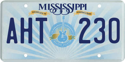 MS license plate AHT230
