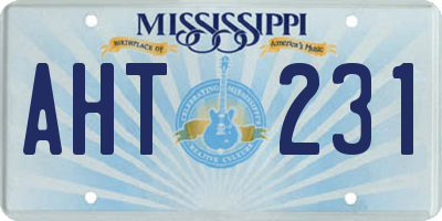 MS license plate AHT231