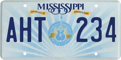 MS license plate AHT234