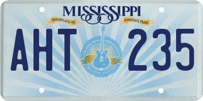MS license plate AHT235