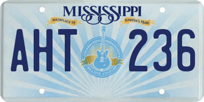 MS license plate AHT236