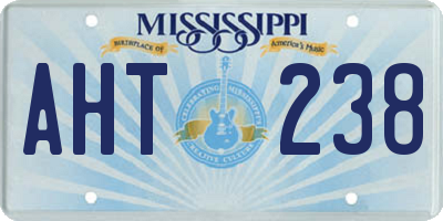 MS license plate AHT238