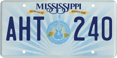 MS license plate AHT240