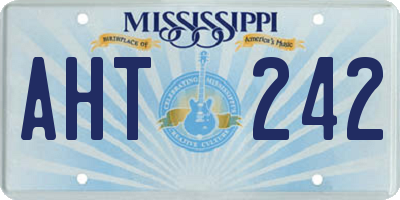 MS license plate AHT242