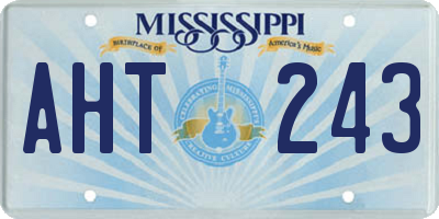 MS license plate AHT243