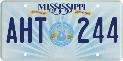 MS license plate AHT244