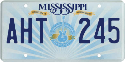 MS license plate AHT245