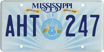 MS license plate AHT247