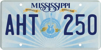 MS license plate AHT250