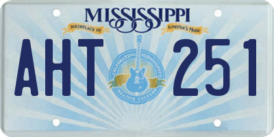 MS license plate AHT251