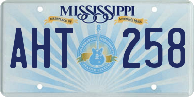 MS license plate AHT258