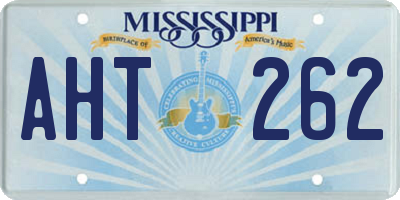 MS license plate AHT262