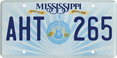 MS license plate AHT265