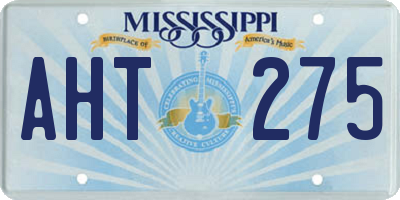 MS license plate AHT275