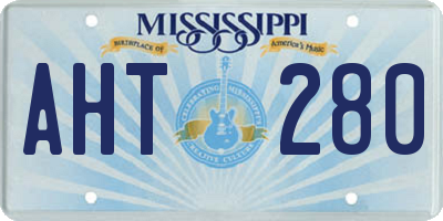 MS license plate AHT280