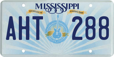 MS license plate AHT288