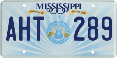 MS license plate AHT289