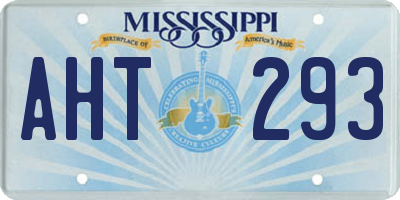 MS license plate AHT293