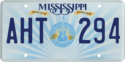 MS license plate AHT294