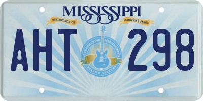 MS license plate AHT298