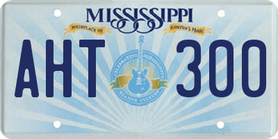 MS license plate AHT300