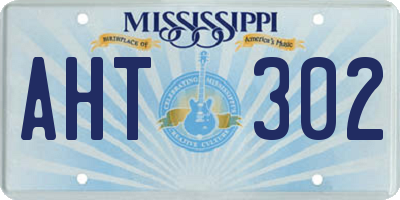 MS license plate AHT302