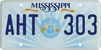 MS license plate AHT303