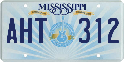 MS license plate AHT312